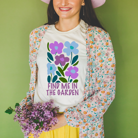 Find Me In The Garden — Lightweight 100% Cotton Unisex Tshirt