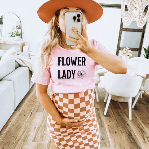 Flower Lady — Lightweight 100% Cotton Unisex Tshirt