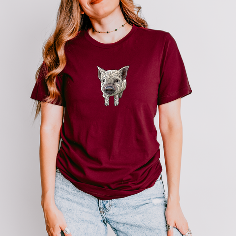 Kunekune Piglet Sweetness — Lightweight 100% Cotton Unisex Tshirt