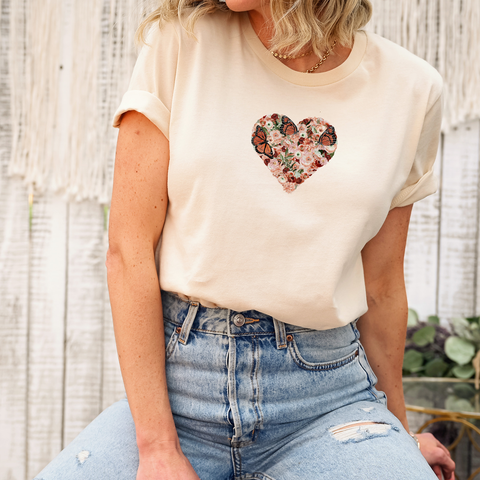 Monarch, Blooms & Love — Lightweight 100% Cotton Unisex Tshirt